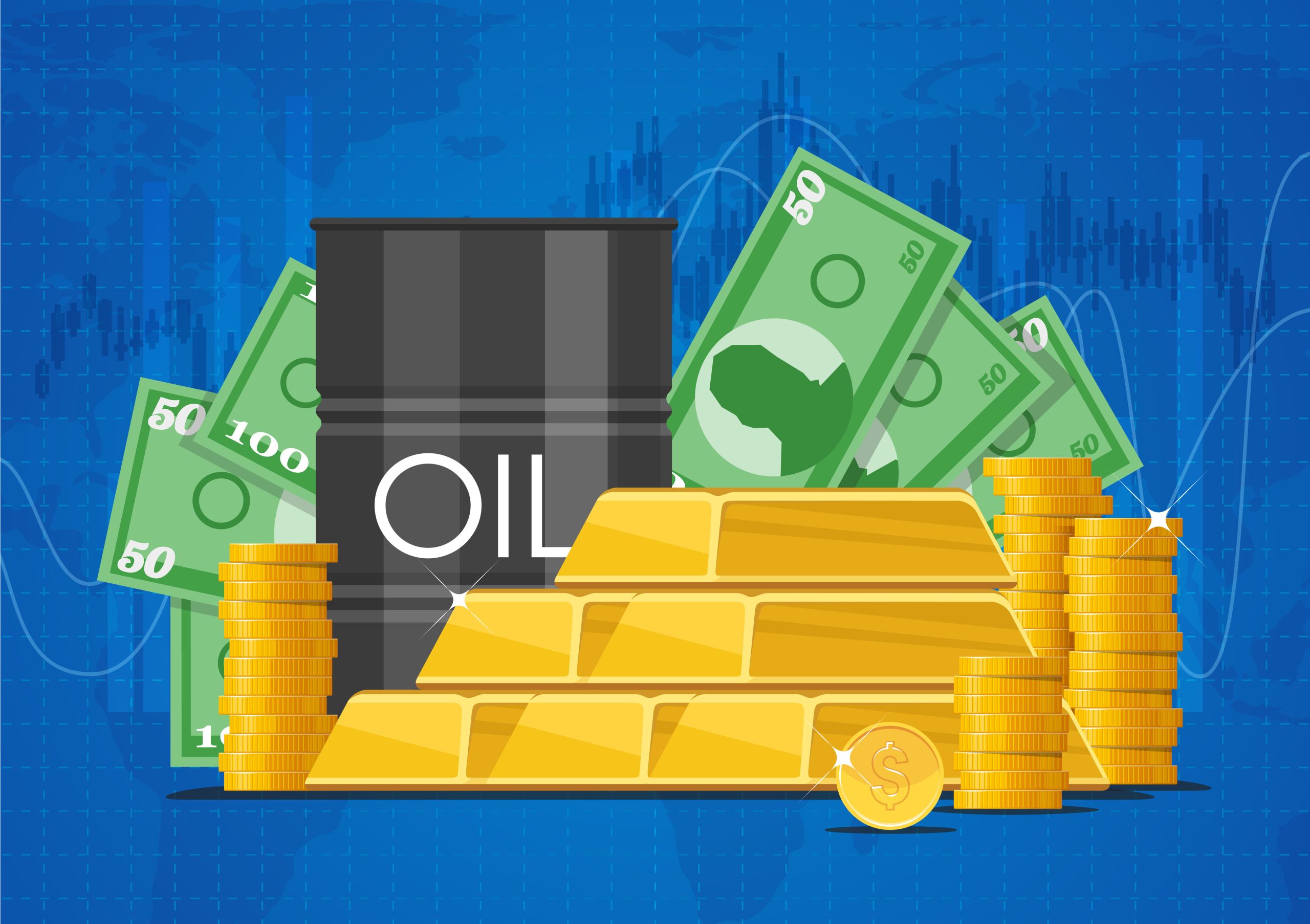 Oil recovers, gold under pressure