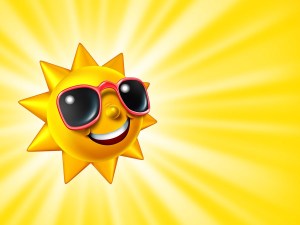 happy sun with dark glasses